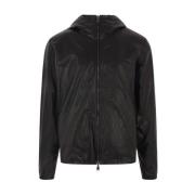 Zwarte leren capuchonjas Giorgio Brato , Black , Heren