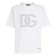 Witte Crew Neck T-shirt 100% Katoen Dolce & Gabbana , White , Heren