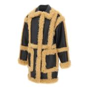 Hadlee Zwarte Faux Shearling Jas Stand Studio , Multicolor , Dames