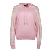 Zijden en katoenen roze hoodie Versace , Pink , Dames