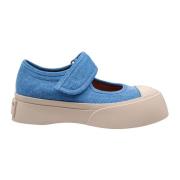 Denim Blauwe Mary Jane Sneakers Marni , Blue , Dames