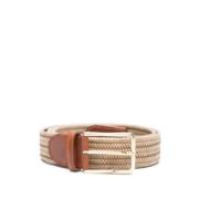 Geweven Design Riem met Gesp Canali , Beige , Heren