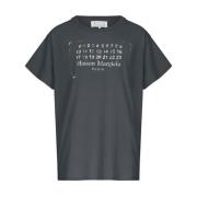 Zwarte T-shirts en Polos met Logoprint Maison Margiela , Black , Dames