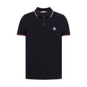 Blauwe Polo T-shirt Moncler , Blue , Heren