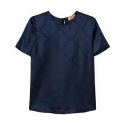 Lyocell T Jacquard Blouse Twinset , Blue , Dames