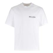 Katoenen Crew-Neck T-shirt met Achterprint Agolde , White , Heren