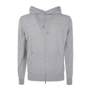 Kasjmierwol Zip Hoodie Filippo De Laurentiis , Gray , Heren