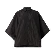 Polyester Wijde Mouw Shirt Tarita Aspesi , Black , Dames