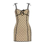 Jurk met bandjes en monogram Misbhv , Beige , Dames