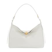 Zachte leren schoudertas in ijswit Furla , White , Dames