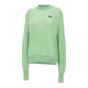 Light Knit Logo Sweater Rotate Birger Christensen , Green , Dames