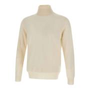 Witte Wol Kasjmier Coltrui Sweater Kangra , White , Heren