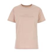 Pastelroze Katoenen T-shirt Maison Margiela , Pink , Dames