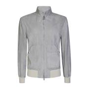 Suede Nappato Leren Jas Eleventy , Gray , Heren