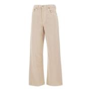 Beige Low Slung Baggy Jeans Agolde , Beige , Dames