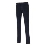 Blauwe Velvet Slim Fit Broek PT Torino , Blue , Heren