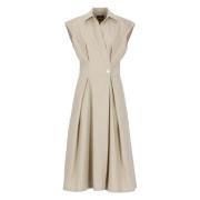 Beige Katoenen Jurk met Kraag A.p.c. , Beige , Dames