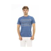 Blauw Katoenen Heren Trend T-shirt Baldinini , Blue , Heren