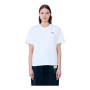 Logo Patch Crewneck T-Shirt MM6 Maison Margiela , White , Dames