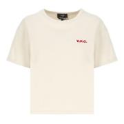 Beige Crewneck T-shirt met Logo A.p.c. , Beige , Dames