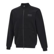 Zwarte katoenen sweatshirt met rits Emporio Armani EA7 , Black , Heren