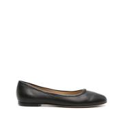 Zwarte platte schoenen met goudkleurig logo Chloé , Black , Dames