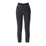 Broek met Diamantprint en Slim Fit Elisabetta Franchi , Black , Dames