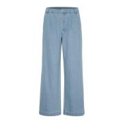 Rookblauwe Casual Broek Saint Tropez , Blue , Dames