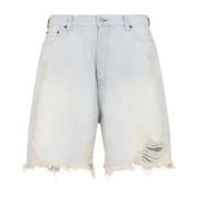 Lichtblauw Witte Denim Shorts Acne Studios , Blue , Heren