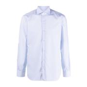 Witte Gestreepte Shirt Barba Napoli , White , Heren