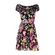 Bloemenprint Korte Jurk met Tailleband Ermanno Scervino , Multicolor ,...