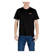 Katoenen T-shirt korte mouwen lente/zomer Emporio Armani EA7 , Black ,...