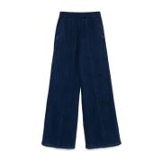 Blauwe Katoenen Broek Forte Forte , Blue , Dames