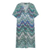 V-Hals Midi Jurk Fiorella Rubino , Multicolor , Dames