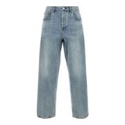 Blauwe Katoenen Denim Heren Jeans Emporio Armani , Blue , Heren