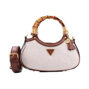 Stijlvolle Mini Satchel Schoudertas Guess , Beige , Dames