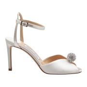 Kristallen Bal Satijnen Sandaal Ivoor Jimmy Choo , Beige , Dames