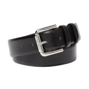 Stijlvolle Wetleather35 Riem met Gegraveerde Gesp Max Mara , Black , D...