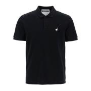 Eendenborduurwerk katoenen poloshirt Moschino , Black , Heren