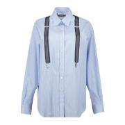 Gestreepte Print Mouwloze Shirt Moschino , Blue , Dames