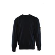 Blauwe Katoenen Heren Trui Stone Island , Blue , Heren