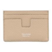 Smalle Leren Kaarthouder Tom Ford , Beige , Heren