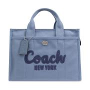 Geborduurde Logo Canvas Cargo Tote Tas Coach , Blue , Dames