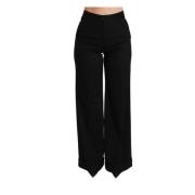 Luxe Hoge Taille Flared Broek van Kasjmier Dolce & Gabbana , Black , D...