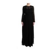 Elegante Zwarte Kokerjurk met Lange Mouwen Dolce & Gabbana , Black , D...