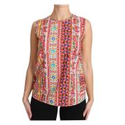 Carretto Print Katoenen Tanktop Dolce & Gabbana , Multicolor , Dames