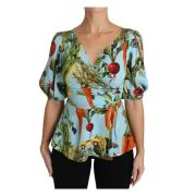 Extravagante zijden top met gemsedruk Dolce & Gabbana , Multicolor , D...