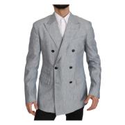 Elegante lichtblauwe double-breasted blazer Dolce & Gabbana , Blue , H...