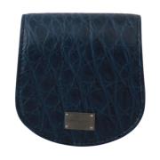 Elegante Blauwe Caiman Leren Portemonnee Dolce & Gabbana , Blue , Here...