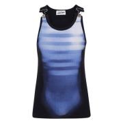 Geribbelde tanktop met 'Le Heren' print Jean Paul Gaultier , Blue , Da...